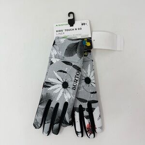 Burton Kids’ Touch and Go Liner Gloves Screen Grab Size Small Skiing NWT Floral